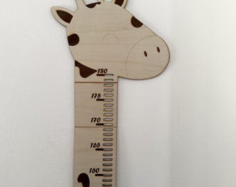 Personalized Wooden Giraffe Height Chart – Custom Kids Growth Ruler – Nursery Wall Decor with Name
