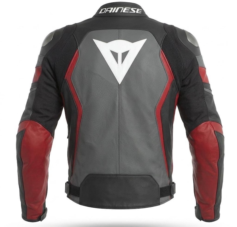 Black Leather Dainese Moto Jacket CE Protection | Racing Sports fan Gift | Gift for him image 5