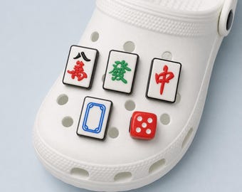 5-Piece Mahjong Resin Shoe Charm Set