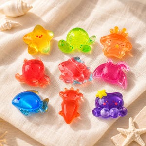 Juego de adornos marinos para zapatos, 9 accesorios de resina con forma de animales marinos para zuecos.