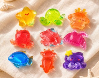 Ocean Shoe Charms Set, 9 Resin Sea Animal Clog Accessories