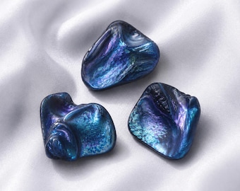 Irregular Shell Buttons, Mother of Pearl Style, Organic Shape, Shank Back (Set of 3)