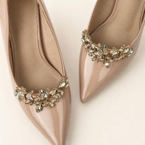 Gold or Silver Rhinestone Bridal Shoe Clips, Pair of 2