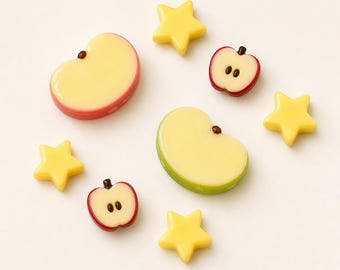 8-Piece Apple Shoe Charm Set, Fruit Stars for Clogs