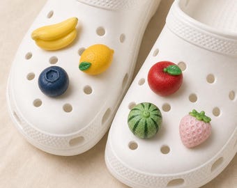 3D Fruit Clog Charms Set, colorful clog pins
