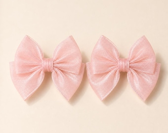 Organza Bow Clog Charms, Coquette Shoe Accessories Pair