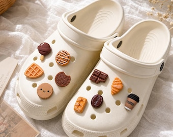 Mini Food Clog Charms, 10 Pcs Bakery Dessert Shoe Decor (Set)