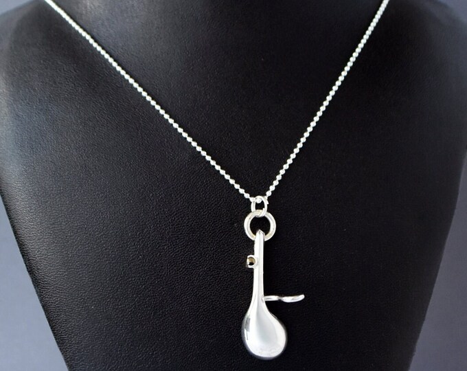 Sterling Oboe Necklace Sterling Oboe Chain Oboe Charm Etsy