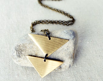 Stacked Triangle Drum Cymbal Necklace