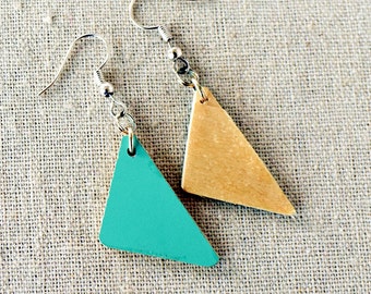 Triangle Ukulele Wood Earrings