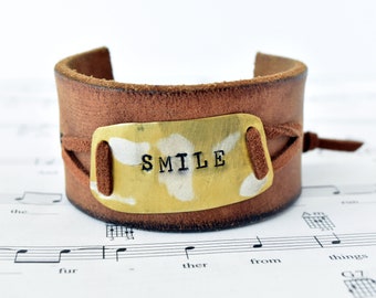Smile Trombone Metal Cuff Bracelet
