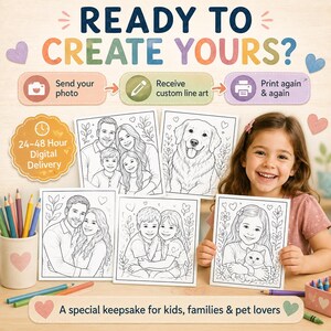 Couple coloring page from photo with custom line drawing style, ideal for Valentine’s Day gifts, anniversary gifts, engagement gifts, and wedding keepsakes.