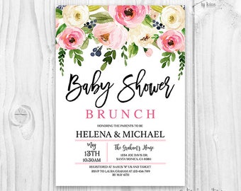 greenery baby shower invitation girl fall baby shower invite etsy