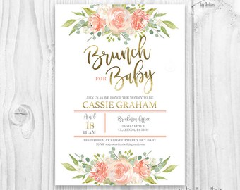 Baby Shower Invitation Girl Baby Shower Brunch Invitation Etsy