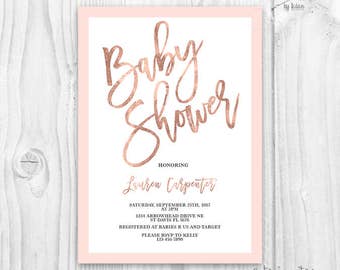 baby girl invitation etsy