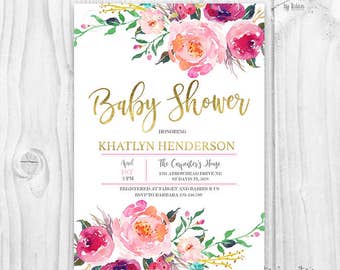 floral invitation etsy