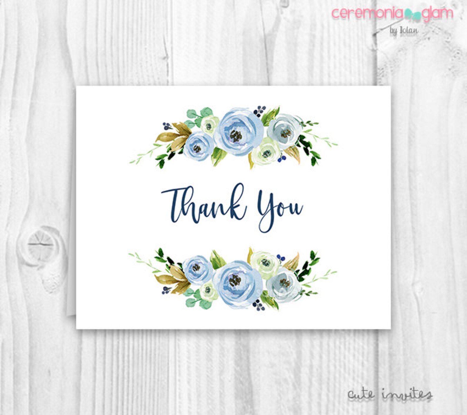 Floral Thank You Cards Baby Shower Floral Thank You Card Etsy