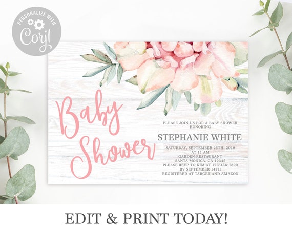 succulent baby shower invitations