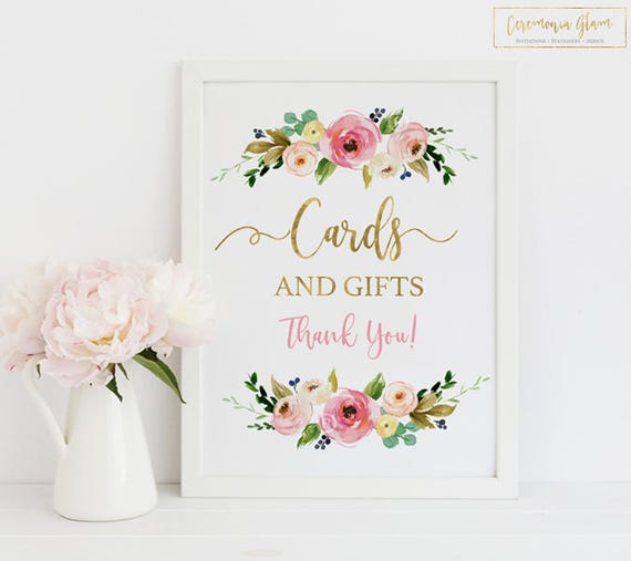 Cards and Gifts Sign Printable Instant Download Gift Table | Etsy