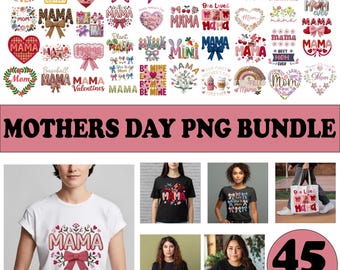 Mother's Day PNG Bundle, Faux Yarn Coquette Bow SVG, Cozy Crochet Mom Sublimation, Knit Floral Best Mom Ever, First Mother's Day Quote