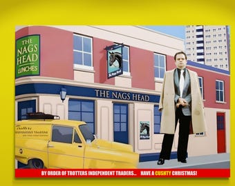 Only Fools and Horses Christmas Card, Del Boy Trotters Independent Traders Greeting