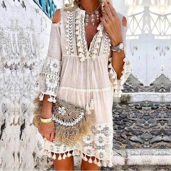 rebellious fashion lace dress Black Lace Long Sleeve Mini Dress | Dresses main image 1