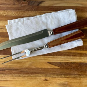 Set da intaglio vintage B. Thomas Sheffield – Manici in bachelite stile MCM