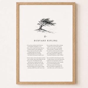 If Poem Print | Rudyard Kipling Poster | Inspirational Poetry Wall Art | Motivational Quote Print | Minimalist Literary Decor