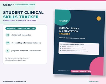 Nursing Clinical Skills Tracker | Student Competency Checklist (PDF Download)