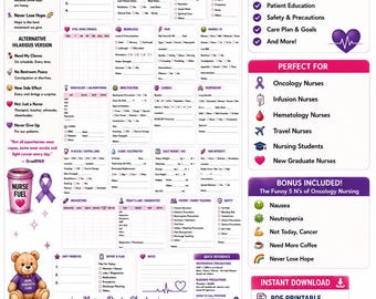 Oncology Nurse Report Sheet | Cancer Care Brain Sheet (Printable PDF)