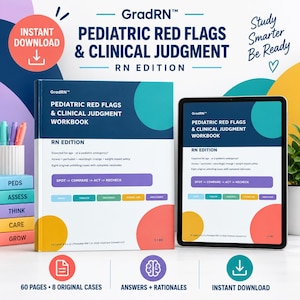Pediatric Nursing Workbook | NCLEX RN Study Guide | Child Health Red Flags, Prioritization & 8 NGN Case Studies Pdf