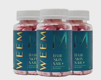 3 Packs WEEM Hair Skin and Nails Gummies, Vegan biotin Vitamins, Healthy Hair