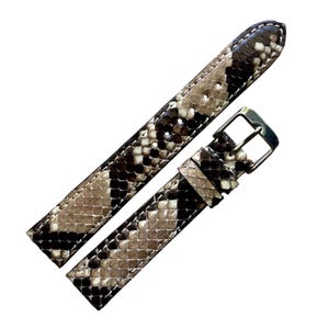 18mm Genuine Python Watch Strap | Handmade Snake Skin Leather Band | Luxury Watch Strap