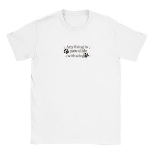 Camiseta para amantes de cães "Tudo é possível" | Camiseta de algodão macio para donos de animais de estimação