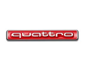 Metal Quattro custom Logo Front Grill Emblem Sticker Decals for A3 A4 A5 A6 A7 A8 S3 S4 S5 S6 Q3 Q5 Q7 Car - Red Silver-Sticker