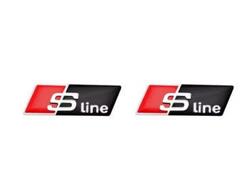 3D custom Aluminium Steering Wheel Badge Emblem Car Sticker for Sline RS Accessories Durable Auto  - Black Sline 2Pcs