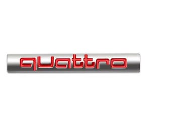 Metal Quattro custom Logo Front Grill Emblem Sticker Decals for A3 A4 A5 A6 A7 A8 S3 S4 S5 S6 Q3 Q5 Q7 Car - Silver Red-Sticker