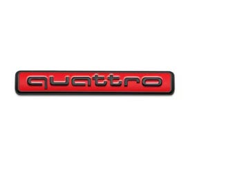 Metal Quattro custom Logo Front Grill Emblem Sticker Decals for A3 A4 A5 A6 A7 A8 S3 S4 S5 S6 Q3 Q5 Q7 Car - Red Black-Sticker