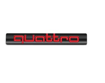 Metal Quattro special made Logo Front Grill Emblem Sticker Decals for A3 A4 A5 A6 A7 A8 S3 S4 S5 S6 Q3 Q5 Q7 Car - Black Red-Sticker