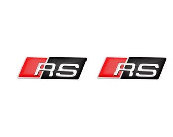 3D custom Aluminium Steering Wheel Badge Emblem Car Sticker for  Sline RS Accessories Durable Auto  - Black RS 2Pcs