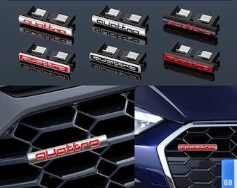 Metal unique Quattro Logo Front Grill Emblem Sticker Decals for A3 A4 A5 A6 A7 A8 S3 S4 S5 S6 Q3 Q5 Q7 Car - choose the model before order