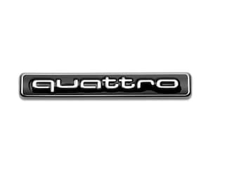 Metal Quattro custom Logo Front Grill Emblem Sticker Decals for A3 A4 A5 A6 A7 A8 S3 S4 S5 S6 Q3 Q5 Q7 Car - Black Silver-Sticker
