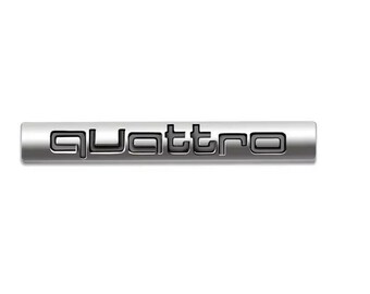 Metal Quattro custom Logo Front Grill Emblem Sticker Decals for A3 A4 A5 A6 A7 A8 S3 S4 S5 S6 Q3 Q5 Q7 Car - Silver Black-Sticker
