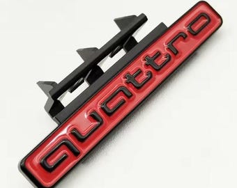 Special made 95mm 3D ABS Car Front Grill Emblem Badge for Q5 A4 B8 B6 B9 B7 A3 A6 C6 A5 Q7 A1 Q3 A7 A8 Quattro Logo Auto - Red Black