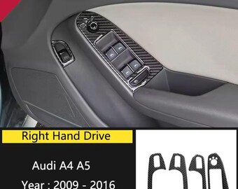 Special made  Carbon Fiber Window Trim Cover for A4 A5 2009-2016 Door Panel Strip Protective Sticker Interior Upgrade -  Type 35 RHD