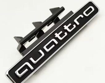 Special made 95mm 3D ABS Car Front Grill Emblem Badge for Q5 A4 B8 B6 B9 B7 A3 A6 C6 A5 Q7 A1 Q3 A7 A8 Quattro Logo Auto - Black Silver