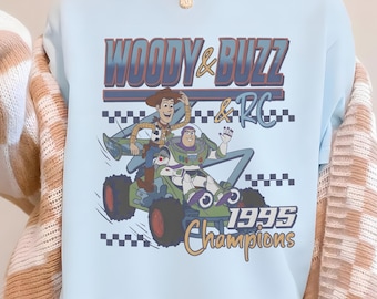 Toy Story Woody Buzz & RC Racing 1995 Champions Disney Pixar Shirt, Toy Story Land Shirt, Disneyland Family Matching Tee, Kids Disney Gift