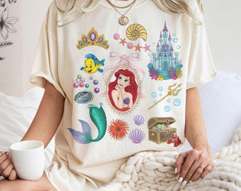 Ariel Mermaid Shirt, Ariel Princess Graphic Tee, Disney Princess Mermaid Shirt, Coastal Princess Aesthetic Shirt, Disney Princess Tee