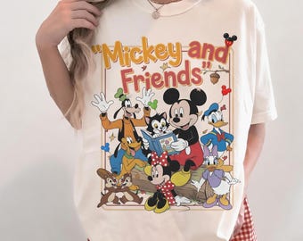 Mickey And Friends Shirt, Disney Friends Graphic Tee, Vintage Mickey Minnie Donald Goofy Shirt, Cute Cartoon Character T-Shirt
