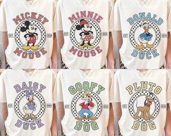 Retro Disney Mickey & Friends Shirt, Vintage Cartoon Shirt, Mickey Mouse Minnie Mouse Donald Duck Retro Tee, Disney Friends Tee